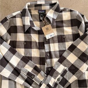 Patagonia Women’s Plaid Shirt in Black and Cream